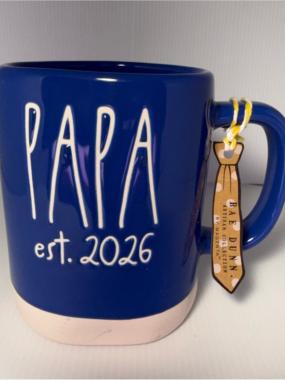 Rae Dunn Blue 'PAPA est. 2026' Ceramic Mug